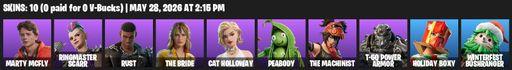 [PC/PSN/XBOX] | 10 skins | Marty McFly | Ringmaster Scarr | Rust | The Bride | Cat Holloway | Peabody | The Machinist | T-60 Power Armor | Full Access