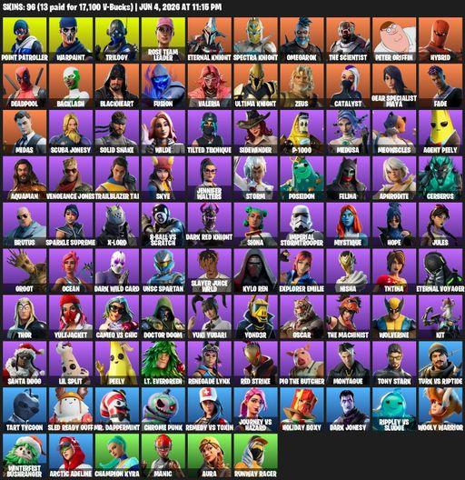 [PC/XBOX] | 96 skins | OG STW | Point Patroller | Warpaint | Trilogy | Rose Team Leader | Eternal Knight | Spectra Knight | Omegarok | The Scientist | Full Access