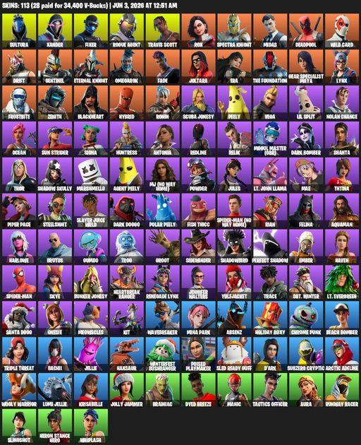 [PC/XBOX] | 113 skins | Travis Scott | Sultura | Xander | Fixer | Rogue Agent | Rox | Spectra Knight | Midas | Deadpool | Wild Card | Drift | Sentinel | Full Access