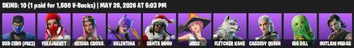 [PC/XBOX] | 10 skins | Sub-Zero (MK3) | Yulejacket | Keisha Cross | Valentina | Santa Dogg | Joss | Fletcher Kane | Cassidy Quinn | Big Dill | Full Access