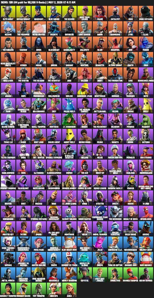 [PC/PSN] | 185 skins | 705 V-bucks | Take The L | OG STW | Royale Knight | The Reaper | Elite Agent | Blue Squire | Omega | Warpaint | Full Access