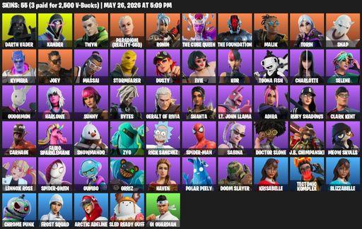 [PC/XBOX] | 55 skins | Darth Vader | Xander | Twyn | Paradigm (Reality-659) | Ronin | The Cube Queen | The Foundation | Malik | Torin | Snap | Kymera | Full Access