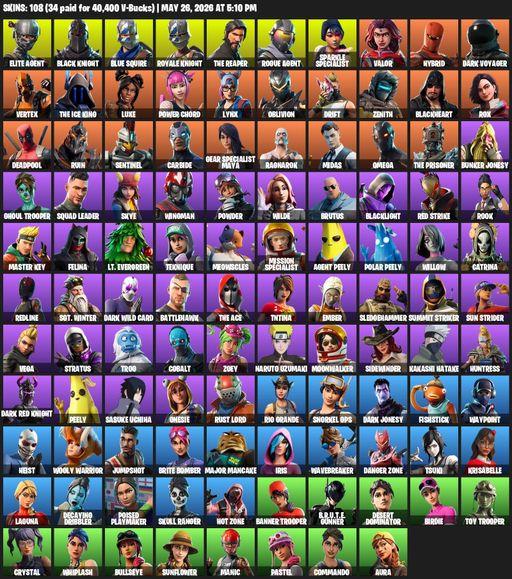 [PC/XBOX] | 108 skins | Floss | Take The L | Black Knight | Sparkle Specialist | Royale Knight | The Reaper | Elite Agent | Blue Squire | Omega | Full Access
