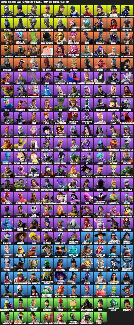 [PC/XBOX] | 238 skins | Floss | Take The L | OG STW | Black Knight | Sparkle Specialist | Royale Knight | The Reaper | Elite Agent | Blue Squire | Full Access