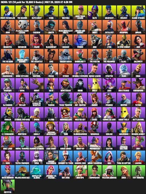 [PC/XBOX] | 121 skins | Take The L | OG STW | The Reaper | Elite Agent | Omega | Lara Croft | Point Patroller | Fixer | Sultura | Rose Team Leader | Full Access