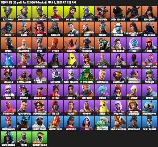 [PC/PSN/XBOX] | 83 skins | Take The L | Royale Knight | The Reaper | Elite Agent | Blue Squire | Omega | Rogue Agent | Prodigy | Calamity | Full Access