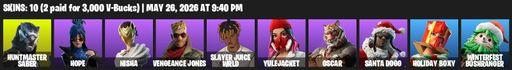 [PC/PSN] | 10 skins | Huntmaster Saber | Hope | Nisha | Vengeance Jones | Slayer Juice WRLD | Yulejacket | Oscar | Santa Dogg | Holiday Boxy | Full Access