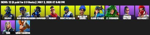 [PC/XBOX] | 12 skins | Trilogy | Blue Striker | Carbon Commando | Prodigy | Point Patroller | Blue Team Leader | Cloud Striker | Lt. Evergreen | Full Access