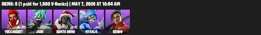 [PC/PSN/XBOX] | 5 skins | Yulejacket | Jade | Santa Dogg | Nyanja | Kendo | Blades of Light | Flux Silvera | Turbulent Blade | Electro Pairing Blades | Full Access