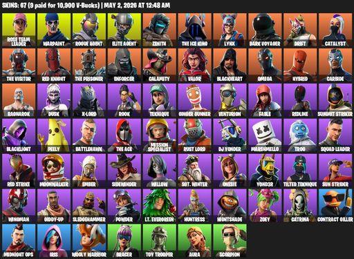 [PC/PSN/XBOX] | 67 skins | Take The L | OG STW | Elite Agent | Omega | Rose Team Leader | Warpaint | Rogue Agent | Zenith | The Ice King | Lynx | Full Access