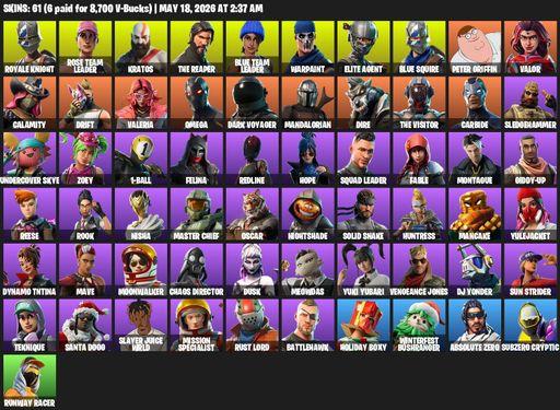 [PC] | 61 skins | Leviathan Axe | Take The L | OG STW | Royale Knight | The Reaper | Elite Agent | Blue Squire | Omega | Rose Team Leader | Kratos | Full Access