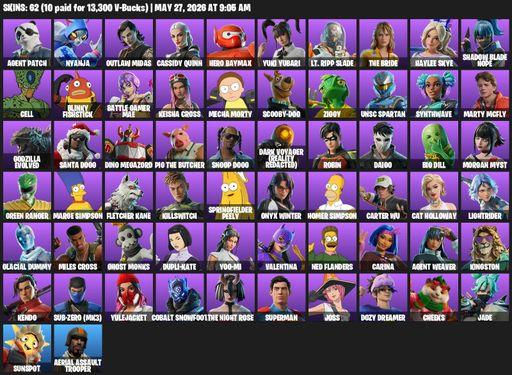 [PC/PSN/XBOX] | 62 skins | Aerial Assault Trooper | Agent Patch | Nyanja | Outlaw Midas | Cassidy Quinn | Hero Baymax | Yuki Yubari | Lt. Ripp Slade | Full Access