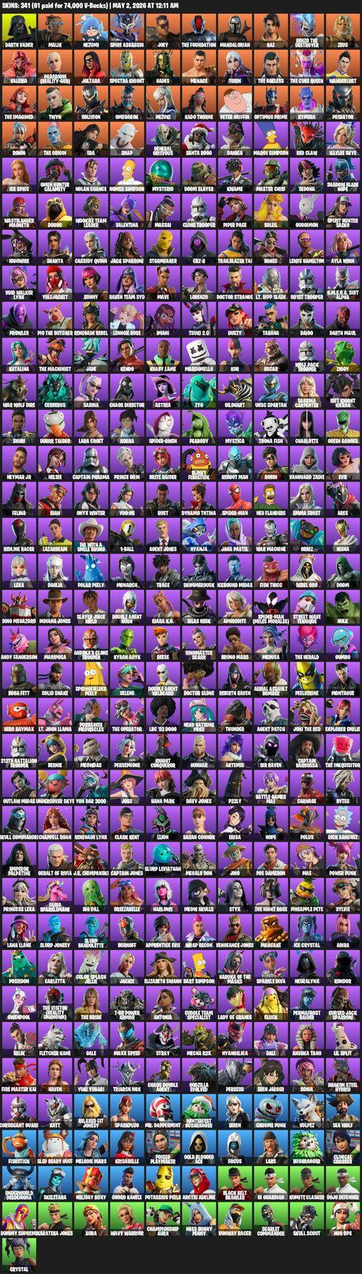 [PC/PSN/XBOX] | 341 skins | Lara Croft | Darth Vader | Malik | Nezumi | Spire Assassin | Joey | The Foundation | Mandalorian | Raz | Full Access