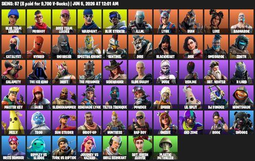 [PC/XBOX] | 57 skins | OG STW | Blue Team Leader | Prodigy | Rose Team Leader | Warpaint | Blue Striker | A.I.M. | Lynx | Ruin | Luxe | Ragnarok | Full Access