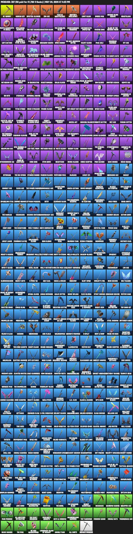 [PC] | 366 skins | Lara Croft | Darth Vader | Fusion | Valeria | Frozen Love Ranger | Fade | Carbide | All Might | Sky Stalker | Hades | Midas Rex | Full Access