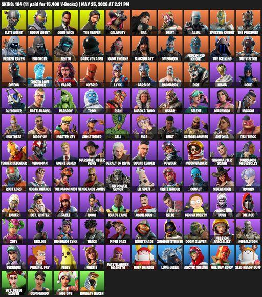 [PC/PSN/XBOX] | 104 skins | Take The L | The Reaper | Elite Agent | Omega | Rogue Agent | John Wick | Calamity | Era | Drift | A.I.M. | Spectra Knight | Full Access
