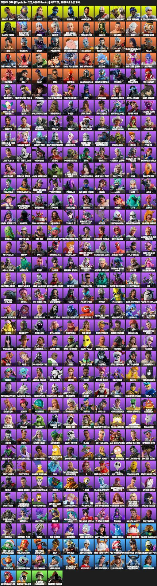 [PC] | 364 skins | Leviathan Axe | Renegade Raider | Travis Scott | Lara Croft | Rogue Agent | Aloy | Fixer | Sultura | John Wick | Kratos | Full Access