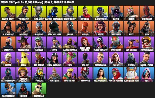 [PC/XBOX] | 53 skins | Take The L | Travis Scott | The Reaper | Elite Agent | Omega | Carbon Commando | Rogue Agent | Prodigy | Blue Striker | Raven | Full Access