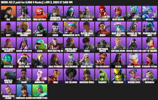 [PC/PSN] | 53 skins | Renegade Raider | Era | The Night Rose | Hero Baymax | Purradise Meowscles | Skull Commander | Megalo Don | Yulejacket | Full Access