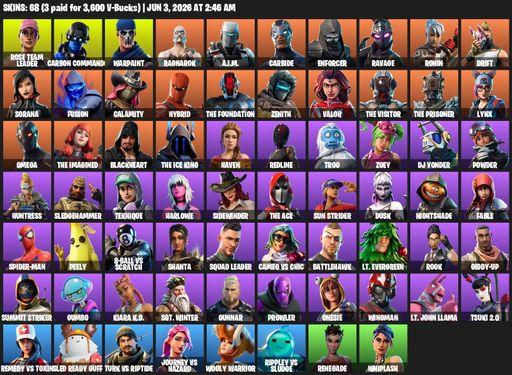 [PC/XBOX] | 68 skins | OG STW | Omega | Mako | Rose Team Leader | Carbon Commando | Warpaint | Ragnarok | A.I.M. | Carbide | Enforcer | Ravage | Ronin | Full Access