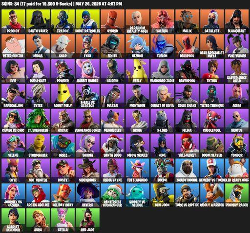 [PC/XBOX] | 84 skins | Prodigy | Darth Vader | Trilogy | Point Patroller | Hybrid | Paradigm (Reality-659) | Valeria | Malik | Catalyst | Blackheart | Full Access