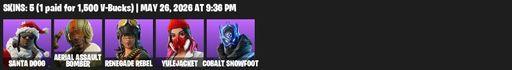 [PC/PSN/XBOX] | 5 skins | Santa Dogg | Aerial Assault Bomber | Renegade Rebel | Yulejacket | Cobalt Snowfoot | Indigo Inverter | Sparkling Star | Full Access