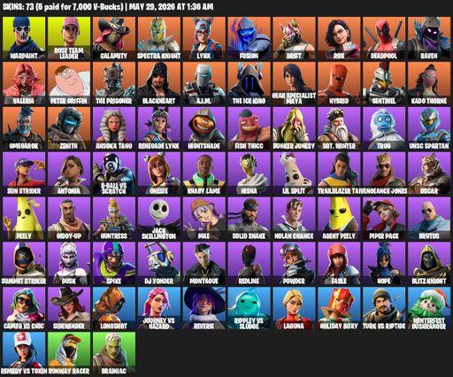 [PC/PSN] | 73 skins | OG STW | Warpaint | Rose Team Leader | Calamity | Spectra Knight | Lynx | Fusion | Drift | Rox | Deadpool | Raven | Valeria | Full Access