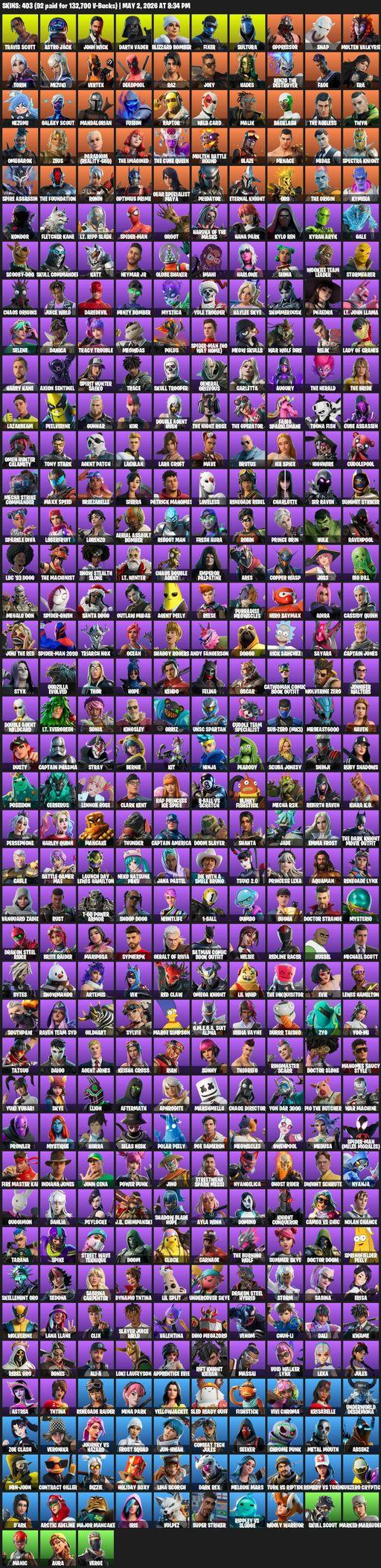 [PC/XBOX] | 403 skins | Renegade Raider | Travis Scott | Lara Croft | Astro Jack | John Wick | Darth Vader | Blizzard Bomber | Fixer | Sultura | Full Access
