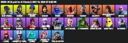 [PC/XBOX] | 25 skins | Blue Striker | Xander | Blue Team Leader | Sorana | Fusion | Deadpool | Carbide | Calamity | Gear Specialist Maya | Brutus | Full Access