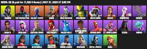 [PC/PSN/XBOX] | 28 skins | Xander | The Foundation | Galaxy Scout | Ronin | War Machine | Peelverine | Santa Dogg | Haven | Gwenpool | Beerus | Shanta | Full Access