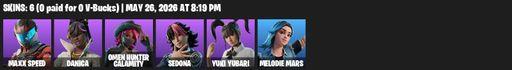 [PC/PSN] | 6 skins | Maxx Speed | Danica | Omen Hunter Calamity | Sedona | Yuki Yubari | Melodie Mars | Racer's Reavers | Anniversary Axe | Full Access