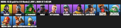 [PC] | 13 skins | Xander | Carbide | Lt. Evergreen | Shinji | Battlehawk | Teknique | Trailblazer Tai | Lina Scorch | Tectonic Komplex | Full Access