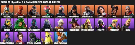[PC/PSN/XBOX] | 25 skins | Sentinel | Hybrid | Ruin | Singularity | Catalyst | Blackheart | The Scientist | Rox | Luxe | Vendetta | Y0ND3R | Full Access