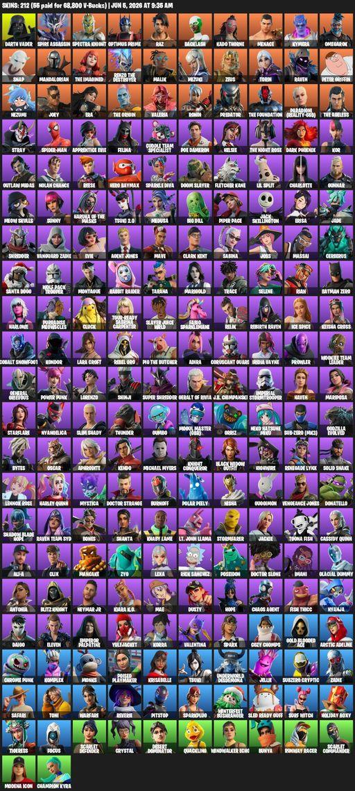 [PC/XBOX] | 212 skins | Lara Croft | Darth Vader | Spire Assassin | Spectra Knight | Optimus Prime | Raz | Backlash | Kado Thorne | Menace | Kymera | Full Access