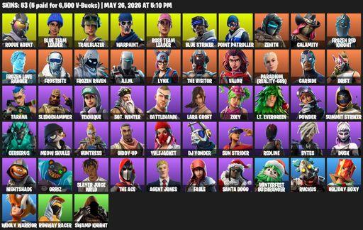 [PC/XBOX] | 53 skins | OG STW | Lara Croft | Rogue Agent | Blue Team Leader | Trailblazer | Warpaint | Rose Team Leader | Blue Striker | Full Access