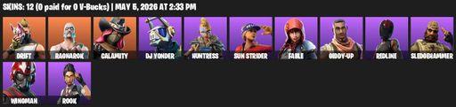 [PC/PSN] | 12 skins | Drift | Ragnarok | Calamity | DJ Yonder | Huntress | Sun Strider | Fable | Giddy-up | Redline | Sledgehammer | Wingman | Rook | Full Access
