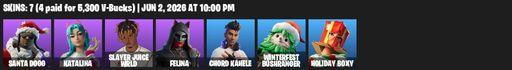 [PC/PSN/XBOX] | 7 skins | Santa Dogg | Katalina | Slayer Juice WRLD | Felina | Chord Kahele | Winterfest Bushranger | Holiday Boxy | Felina's Claw | Full Access