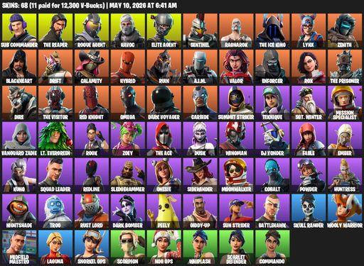 [PC/PSN] | 68 skins | Take The L | The Reaper | Elite Agent | Omega | Sub Commander | Rogue Agent | Havoc | Sentinel | Ragnarok | The Ice King | Lynx | Full Access