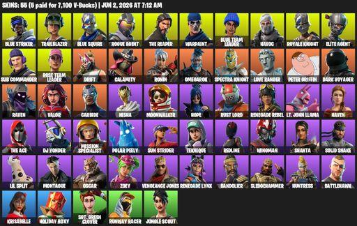 [PC/XBOX] | 55 skins | Take The L | OG STW | Royale Knight | The Reaper | Elite Agent | Blue Squire | Blue Striker | Trailblazer | Rogue Agent | Full Access