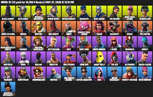 [PC/PSN/XBOX] | 51 skins | 1150 V-bucks | Floss | Take The L | OG STW | Black Knight | Sparkle Specialist | Royale Knight | The Reaper | Elite Agent | Full Access