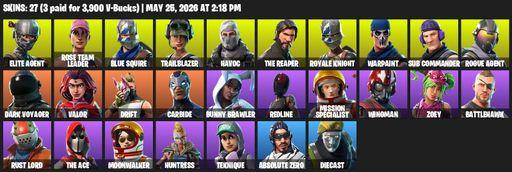 [PC/PSN/XBOX] | 27 skins | Take The L | OG STW | Royale Knight | The Reaper | Elite Agent | Blue Squire | Rose Team Leader | Trailblazer | Havoc | Full Access
