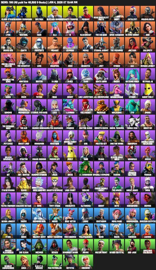 [PC/XBOX] | 166 skins | Leviathan Axe | Lara Croft | Reaper Axe | Cloud Striker | Carbon Commando | Sultura | Blizzard Bomber | Trinity Trooper | Full Access
