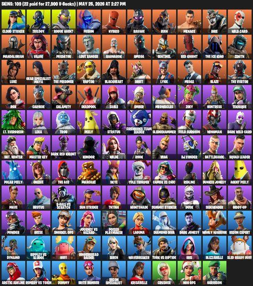 [PC/XBOX] | 109 skins | Leviathan Axe | Omega | Cloud Striker | Trilogy | Rogue Agent | Fusion | Hybrid | Ravage | Ruin | Menace | Dire | Wild Card | Full Access