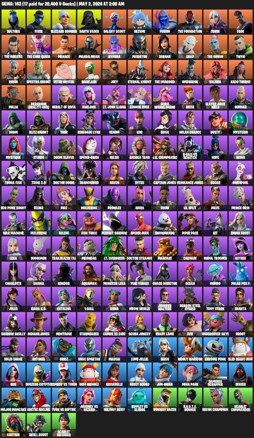 [PC/PSN/XBOX] | 163 skins | Sultura | Fixer | Blizzard Bomber | Darth Vader | Galaxy Scout | Nezumi | Fusion | The Foundation | Torin | Fade | Full Access