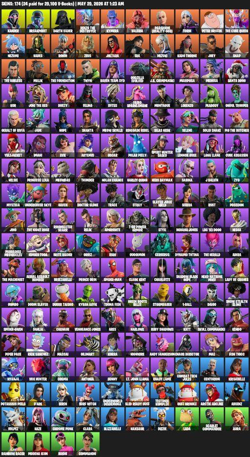 [PC/PSN] | 174 skins | Xander | Breakpoint | Darth Vader | Renzo the Destroyer | Kymera | Valeria | Paradigm (Reality-659) | Torin | Peter Griffin | Full Access