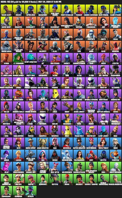 [PC/XBOX] | 153 skins | Travis Scott | Trilogy | Astro Jack | Breakpoint | Blue Team Leader | Point Patroller | Prodigy | Carbon Commando | Full Access