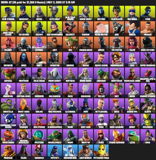 [PC/XBOX] | 97 skins | Take The L | OG STW | The Reaper | Elite Agent | Omega | Blue Striker | Warpaint | Havoc | Blue Team Leader | Rogue Agent | Full Access