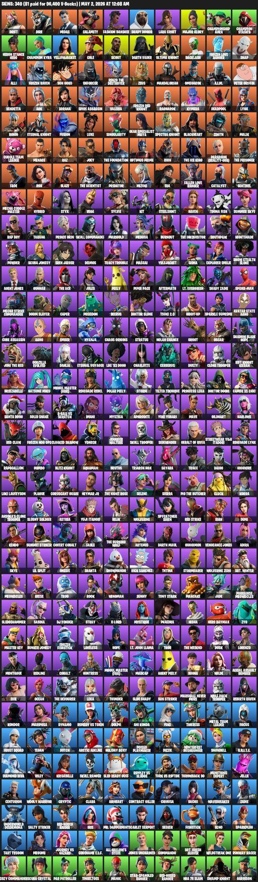 [PC/PSN/XBOX] | 340 skins | Lara Croft | Drift | Dire | Midas | Calamity | Fashion Banshee | Shady Doggo | Major Glory | Championship Aura | Full Access
