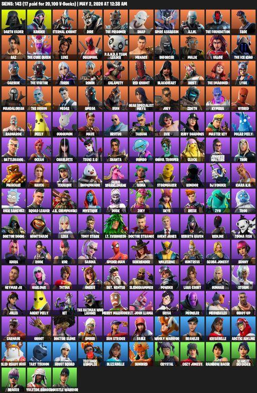 [PC/PSN/XBOX] | 143 skins | Omega | Lara Croft | Darth Vader | Xander | Eternal Knight | Dire | The Prisoner | Snap | Spire Assassin | A.I.M. | Full Access