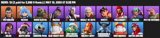 [PC/PSN/XBOX] | 19 skins | The Ageless | Nezumi | Doom Slayer | Massai | Kuno | Geralt of Rivia | Dusty | Yulejacket | Selene | Pig the Butcher | Full Access